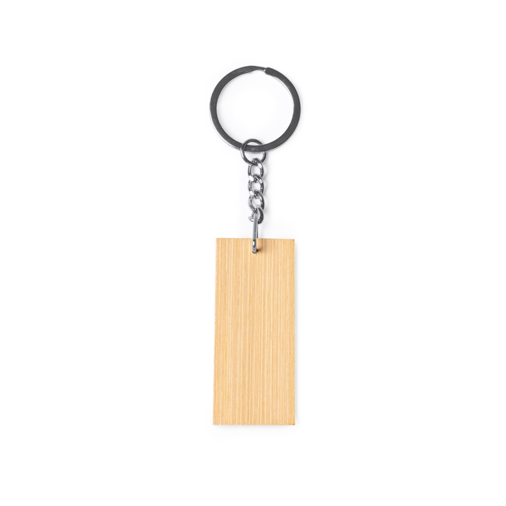 Bamboo and Metal Keychain for Engraving